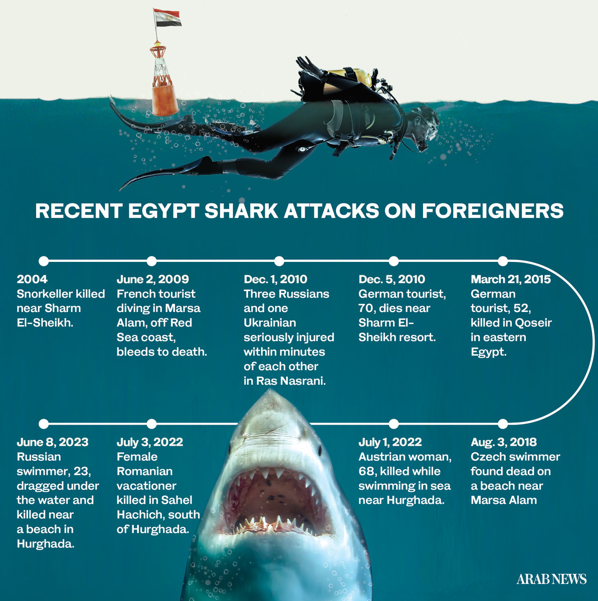 Египет усиливает защитные меры против нападения акул